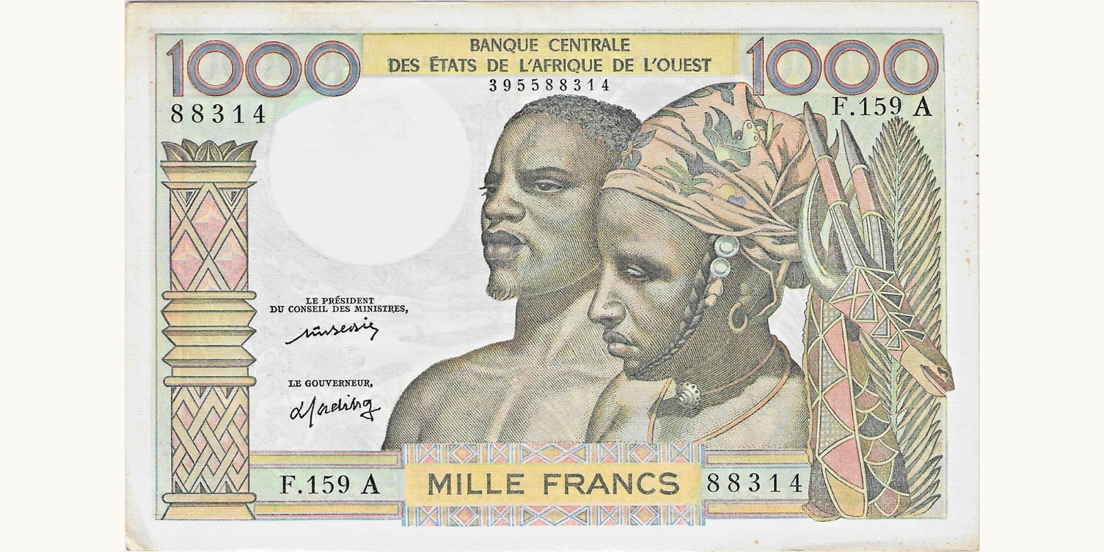 1000 FRANCS 1966
