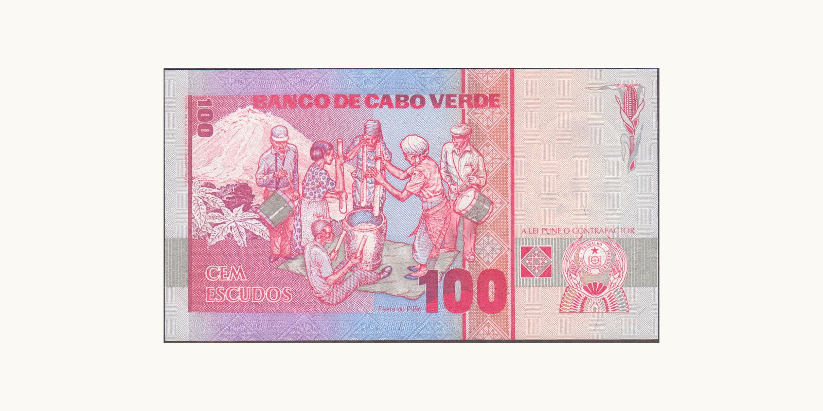 100 escudos Cabo Verde 1989 — Back side