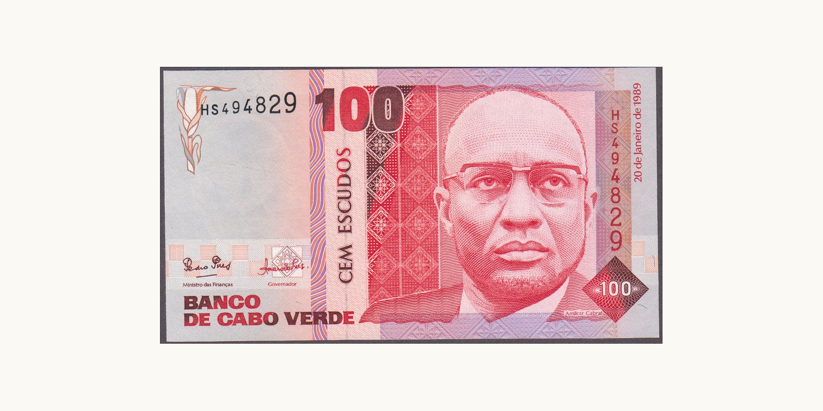 100 escudos Cabo Verde 1989 — Front side