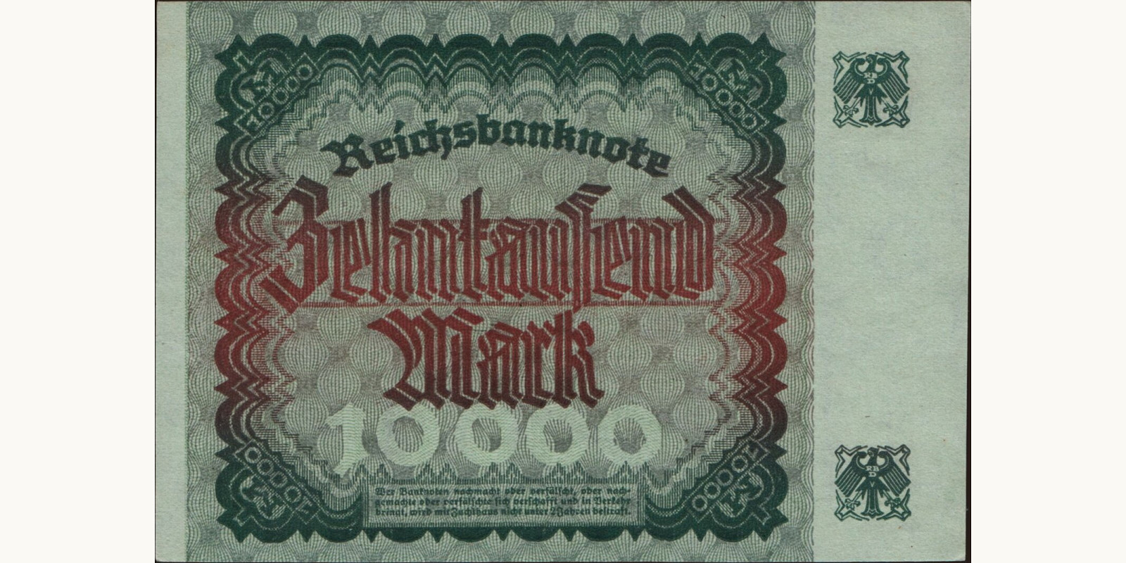 10000 mark Germany 1923 — Back side