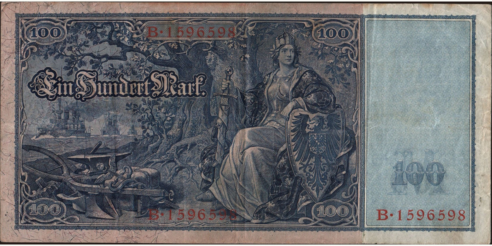 100 mark Германия 1908 — Оборотная сторона