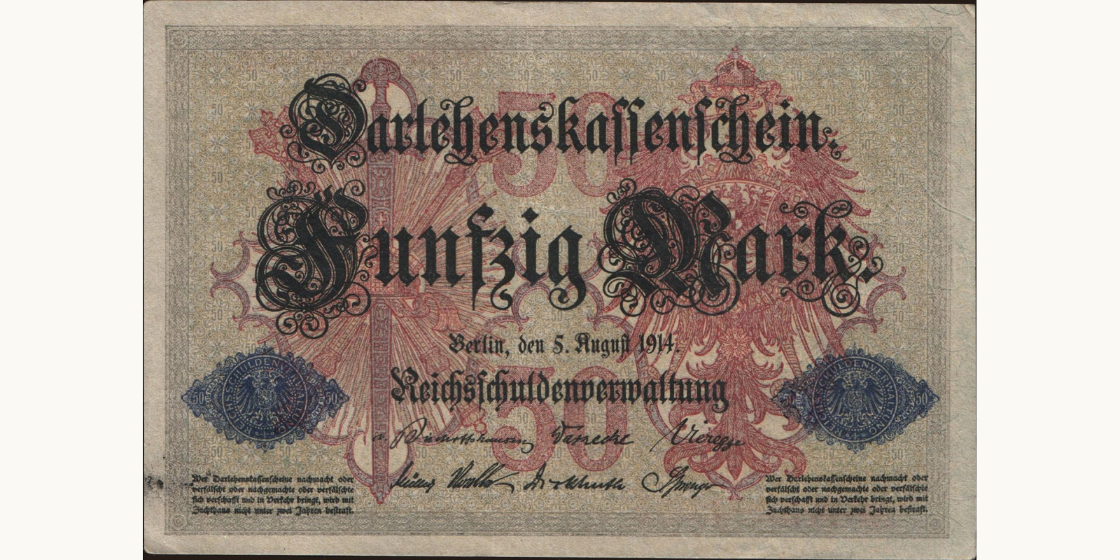 50 mark Германия 1914 — Лицевая сторона