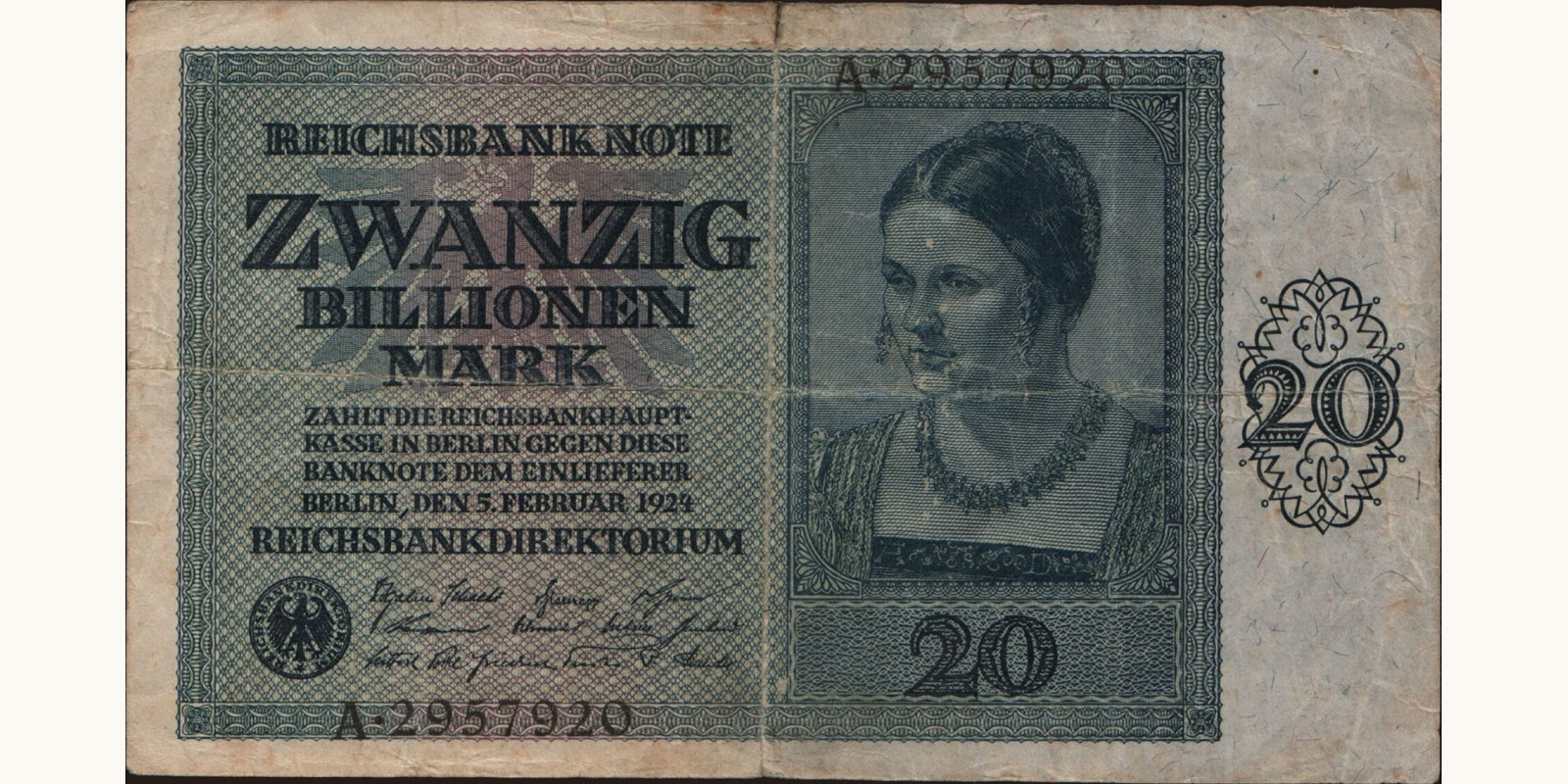 20000000000000 mark Germany 1924 — Front side