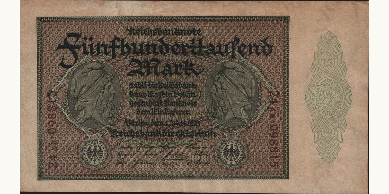 500000 mark Германия 1923 — Лицевая сторона