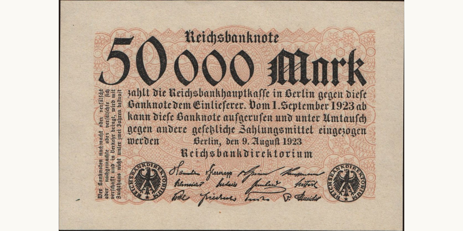 50000 mark Германия 1923 — Лицевая сторона