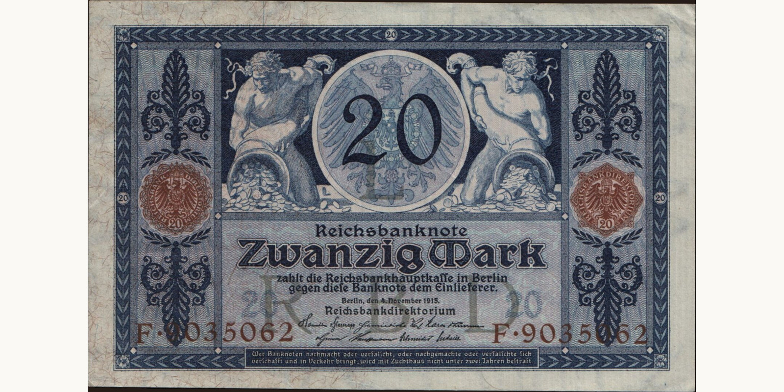 20 mark Германия 1915 — Лицевая сторона