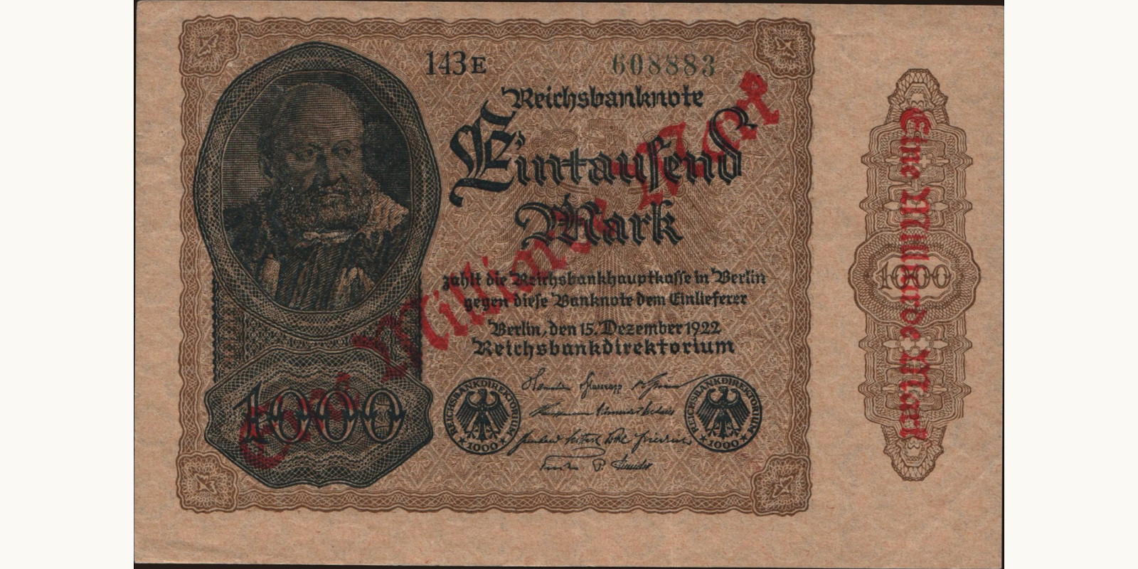 1000000000 mark Германия 1923 — Лицевая сторона