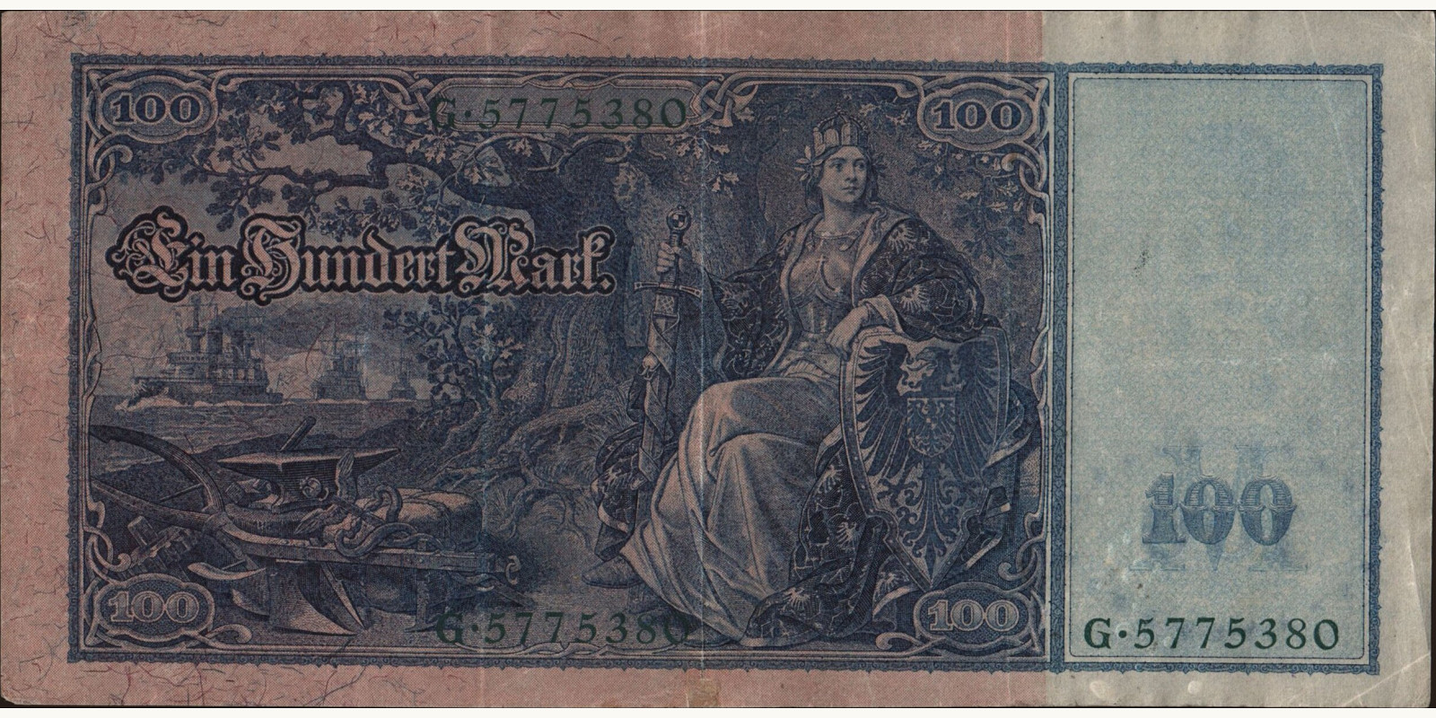 100 mark Германия 1910 — Оборотная сторона