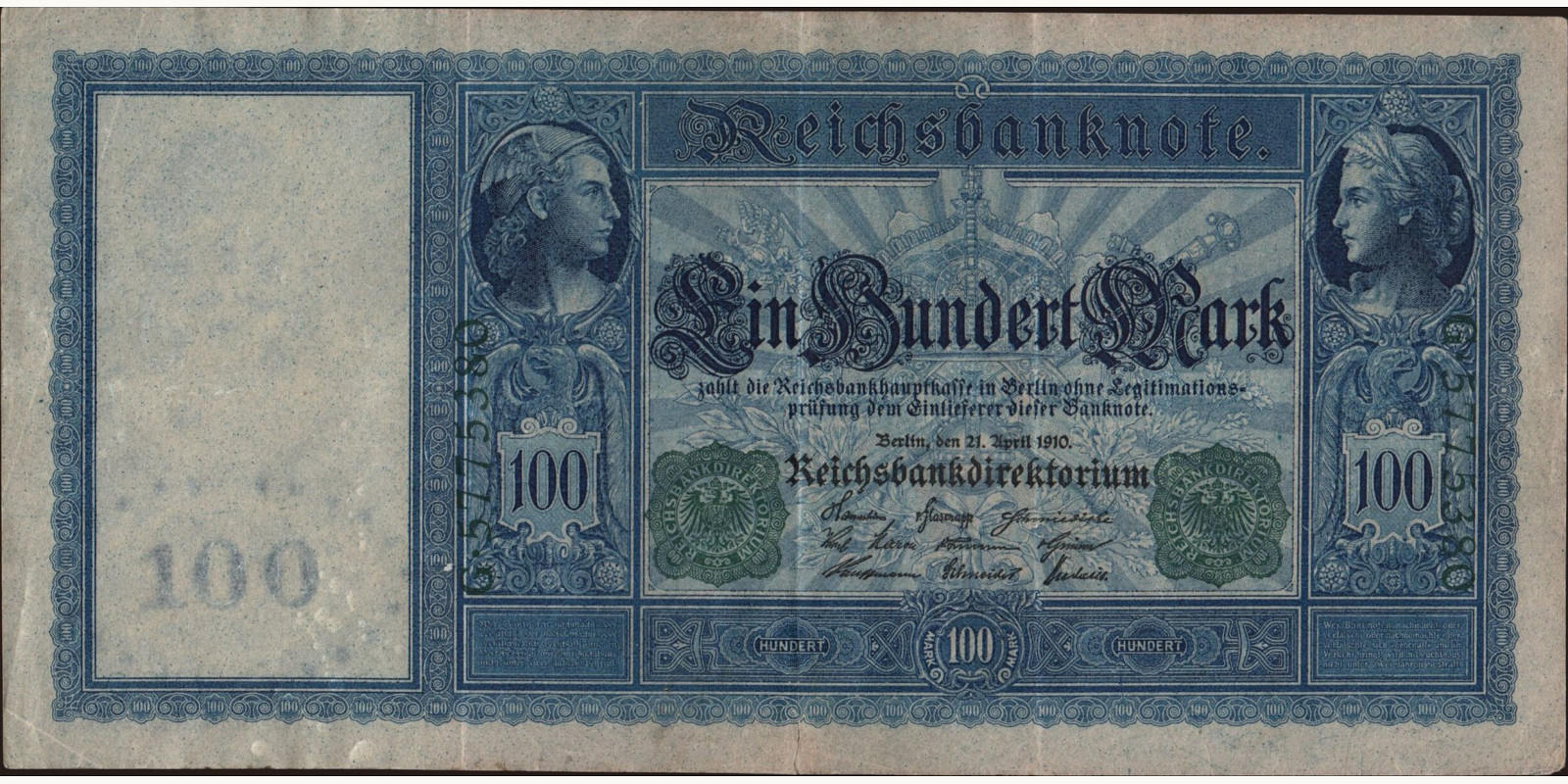 100 mark Германия 1910 — Лицевая сторона