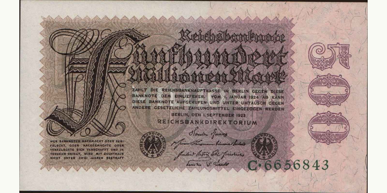 500000000 mark Germany 1923 — Front side