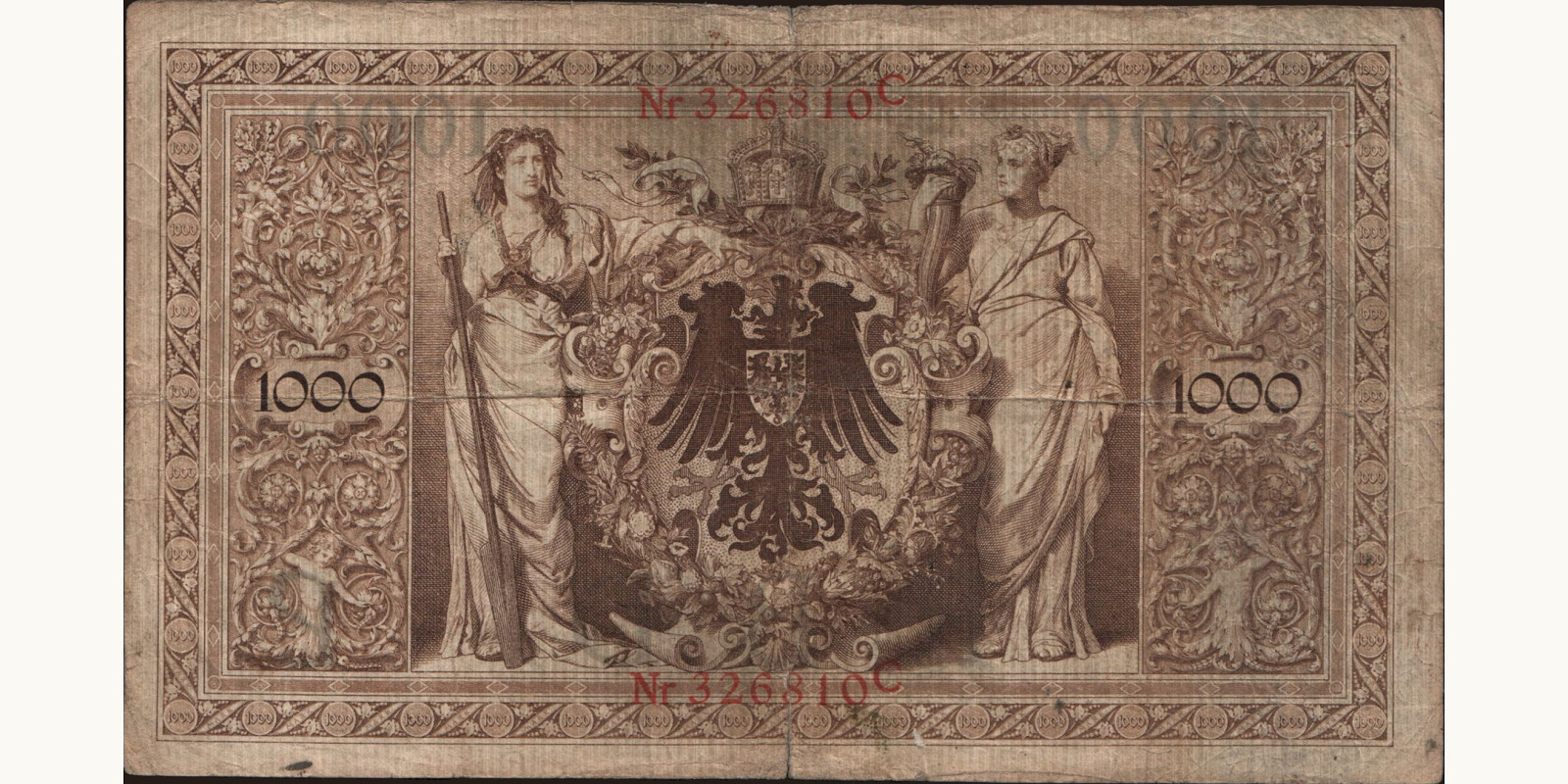 1000 mark Германия 1909 — Оборотная сторона