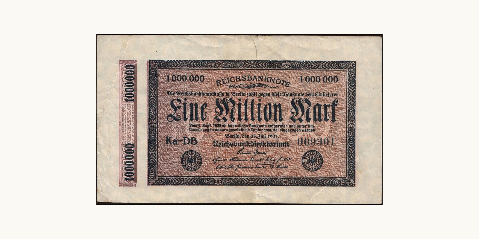1000000 mark Германия 1923 — Лицевая сторона