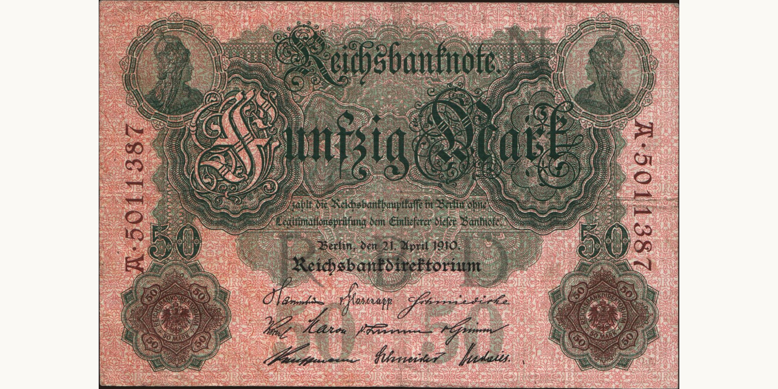 50 mark Германия 1910 — Лицевая сторона