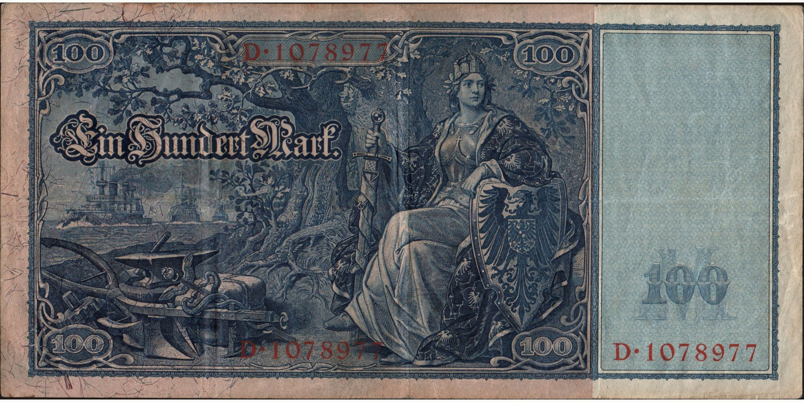 100 mark Германия 1909 — Оборотная сторона