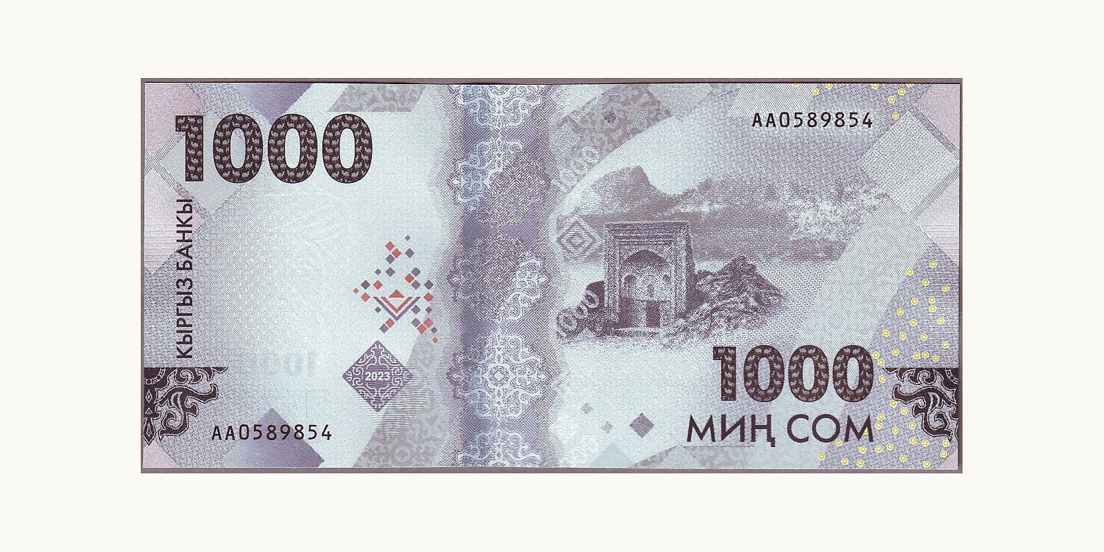 1000 som Киргизия 2023 — Оборотная сторона