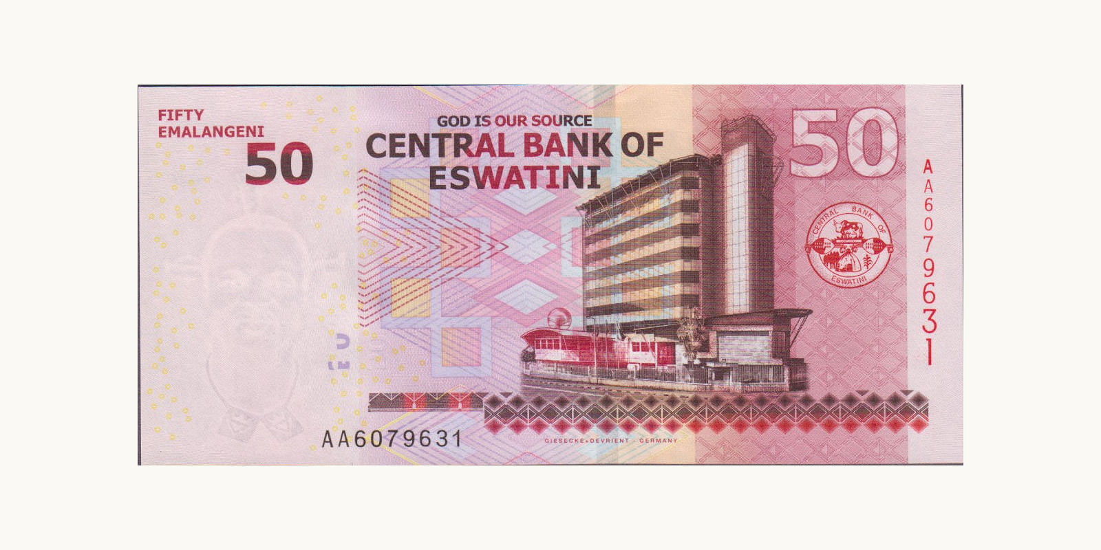 50 emalangeni Эсватини 2018 — Оборотная сторона