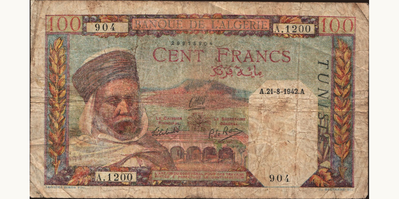 100 franc 1942