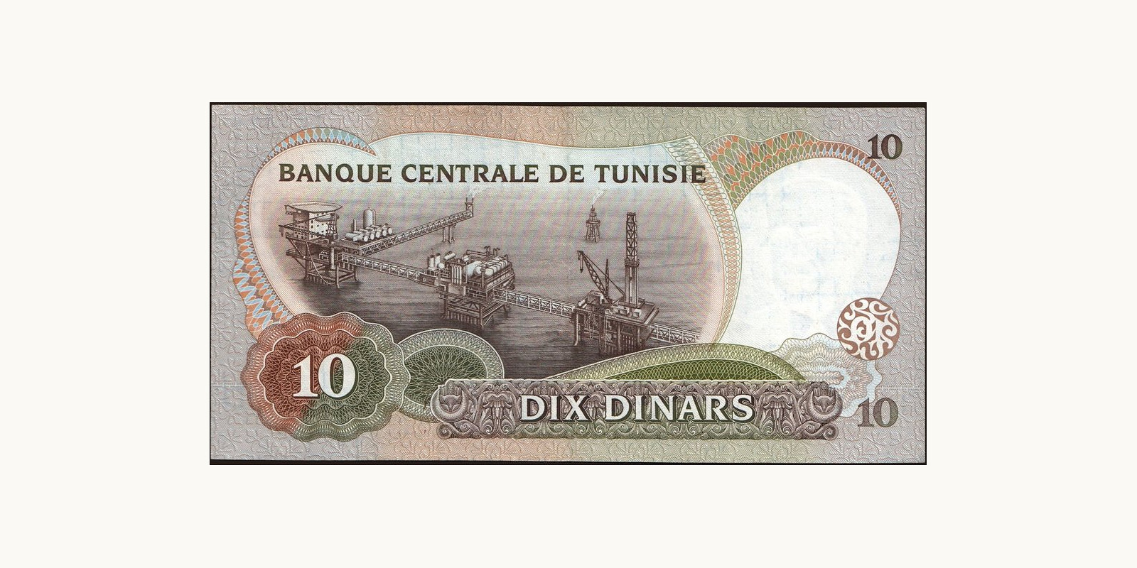 5 dinars Тунис 1986 — Оборотная сторона