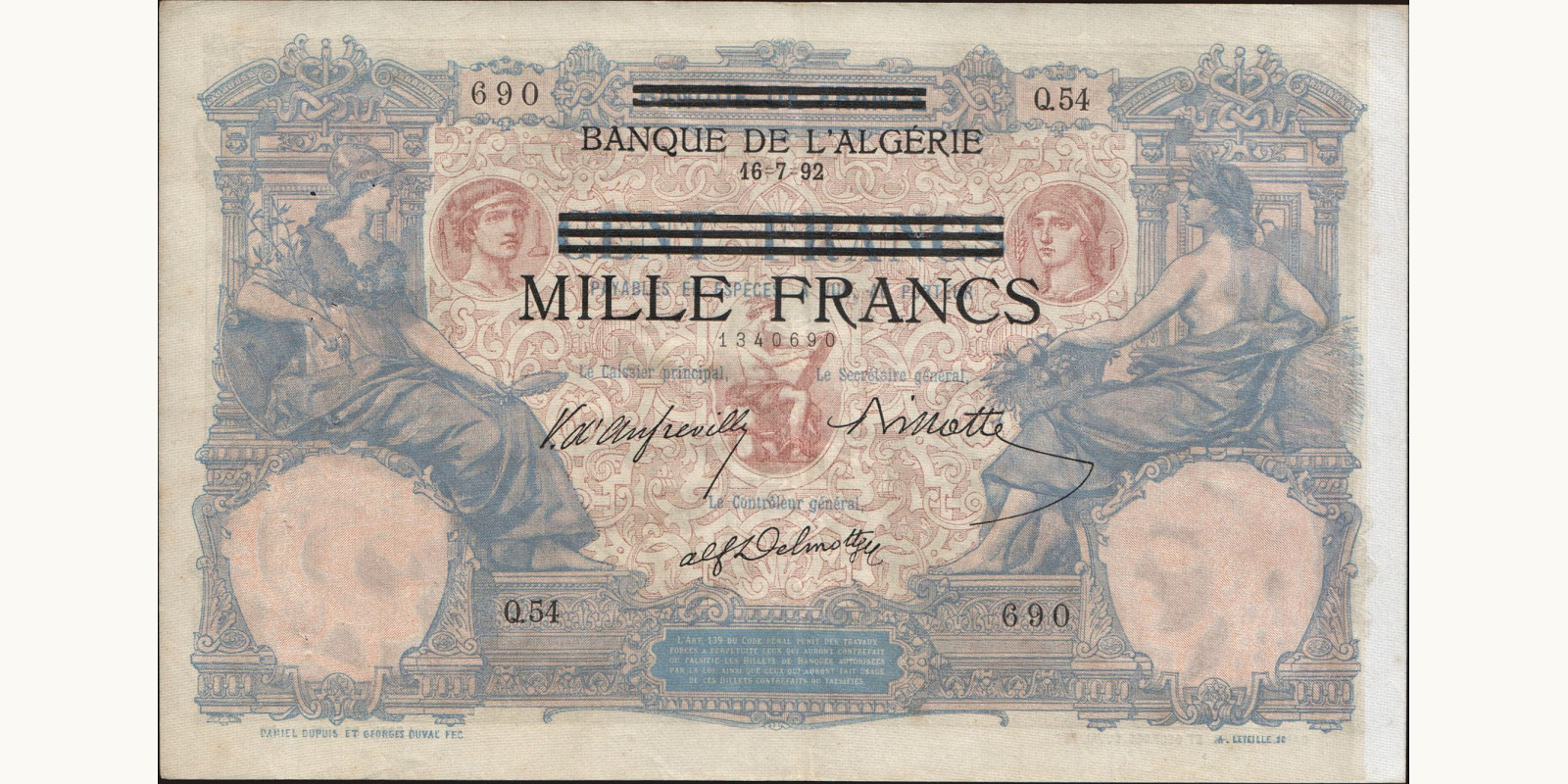 1000 franc 1892