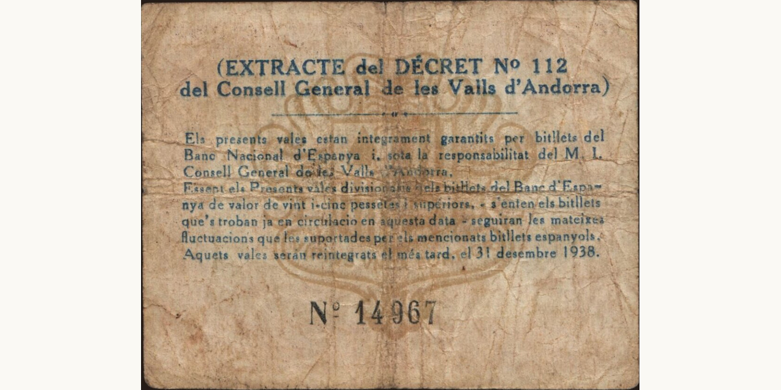 1 Andorra 1936 — Back side