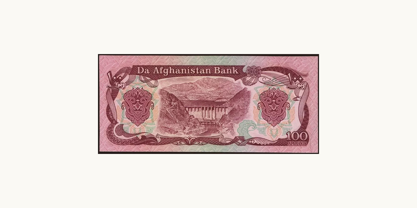 100 afghani Афганистан 1991 — Оборотная сторона