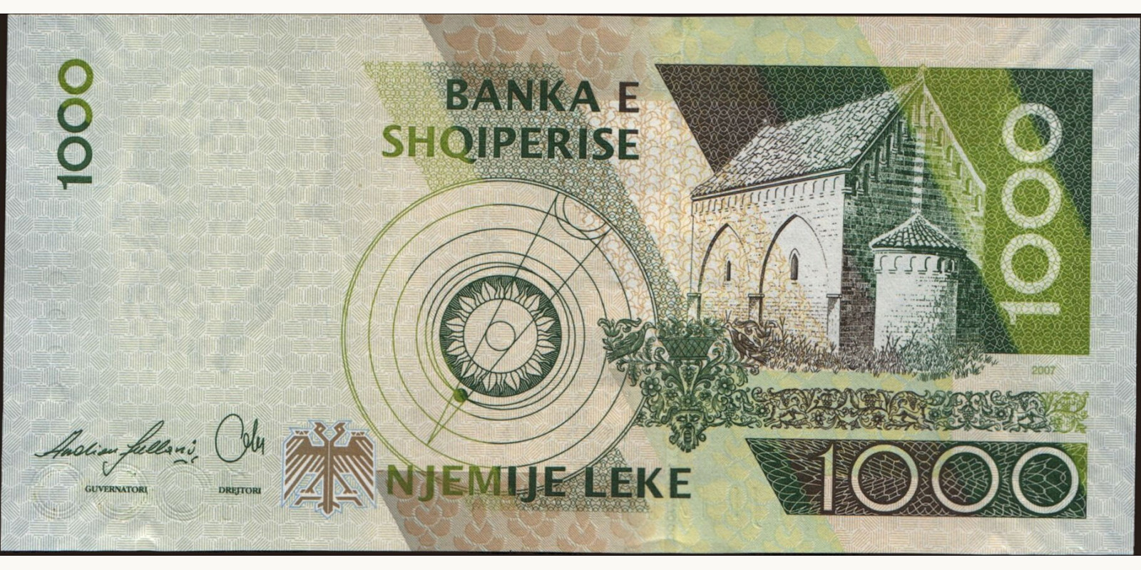 1000 leke Albania 2007 — Back side