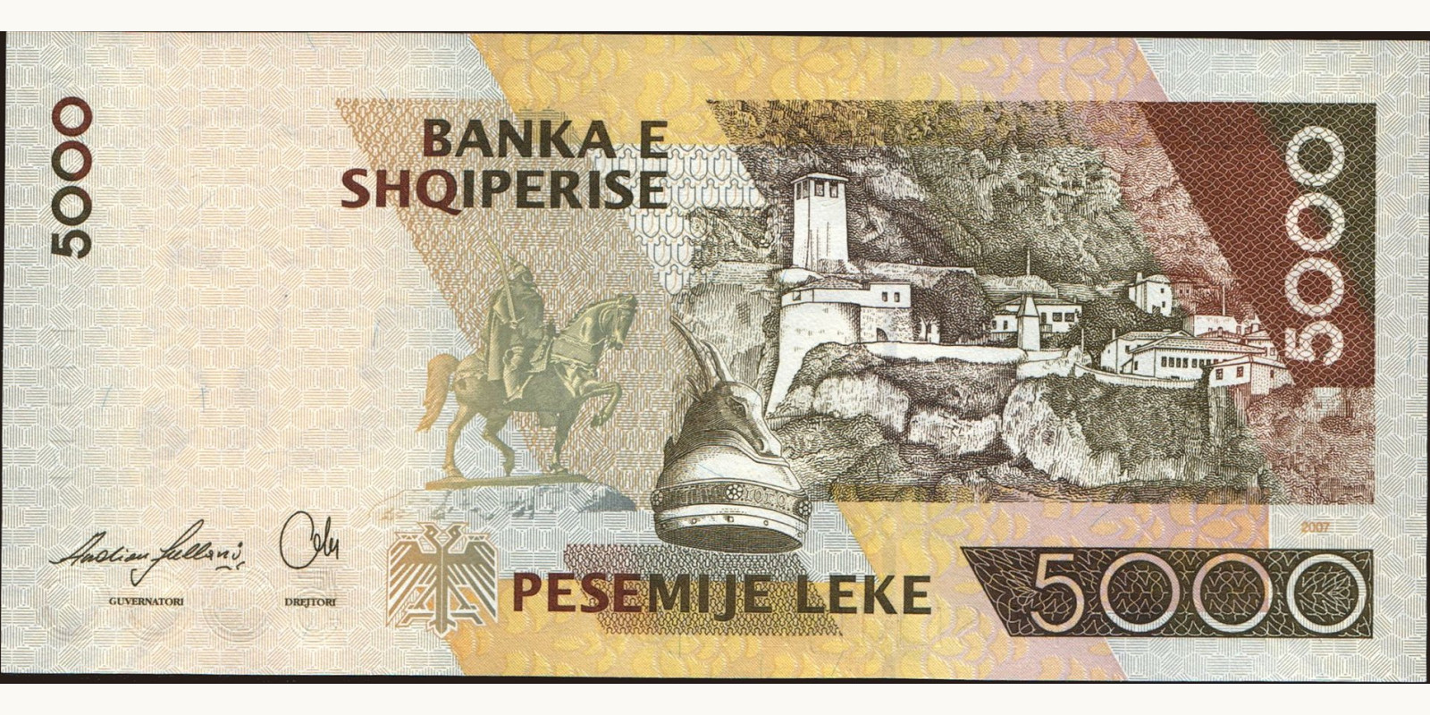 5000 leke Albania 2007 — Back side