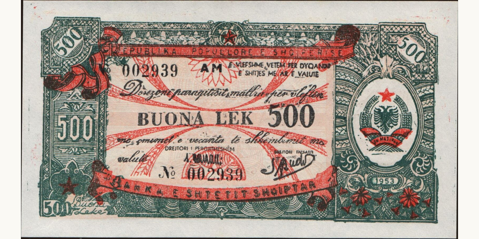 500 lek 1953