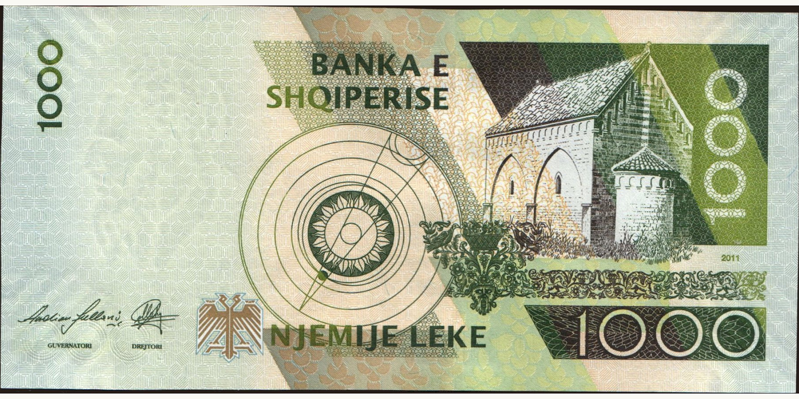 1000 leke Албания 2011 — Оборотная сторона