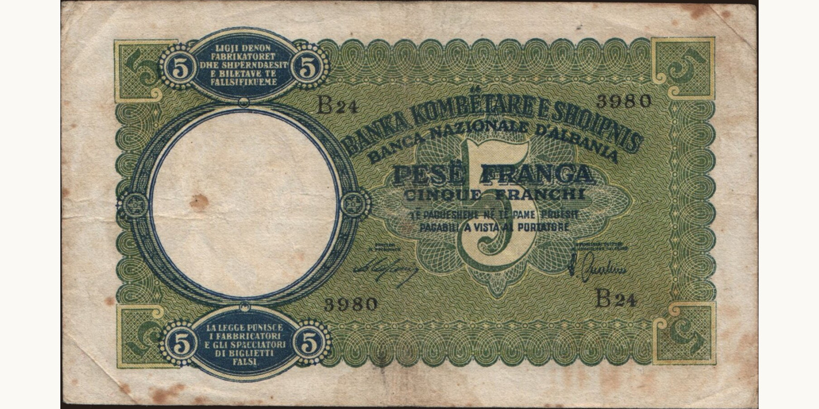 5 franga 1939