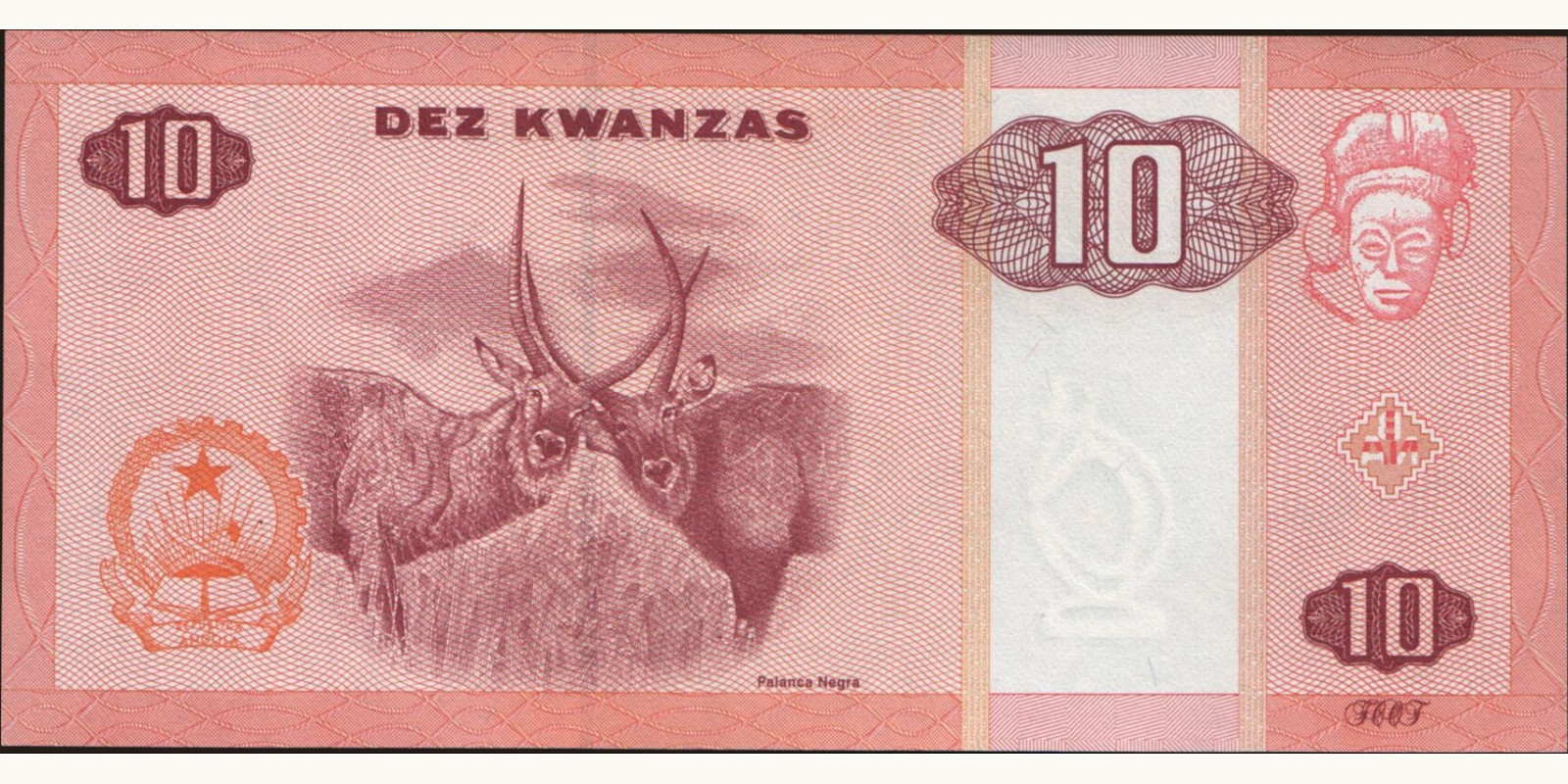 10 kwanzas Angola 2010 — Back side