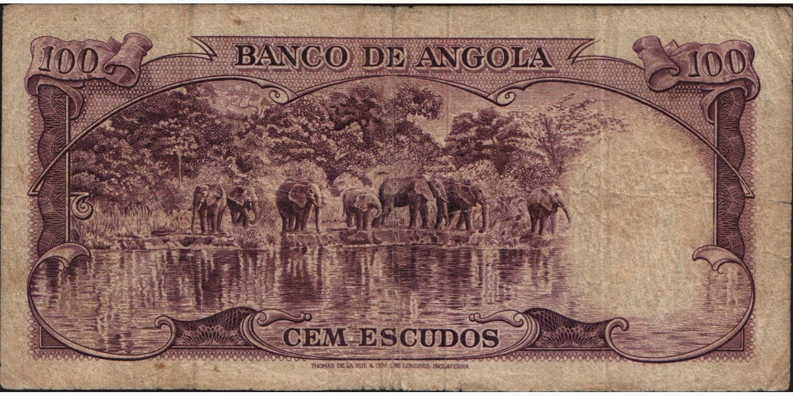 100 escudos Angola 1956 — Back side