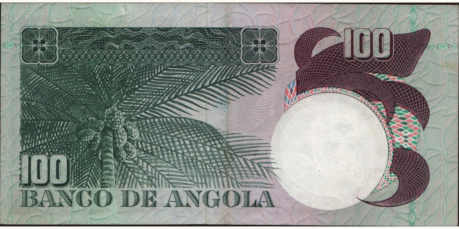 100 escudos Angola 1973 — Back side