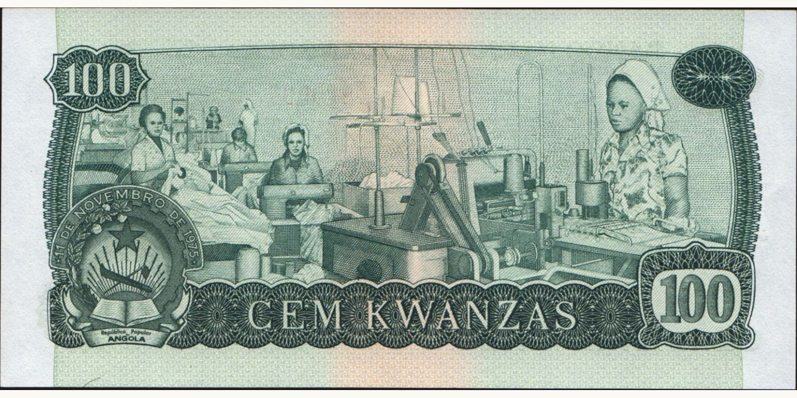100 kwanzas Angola 1979 — Back side