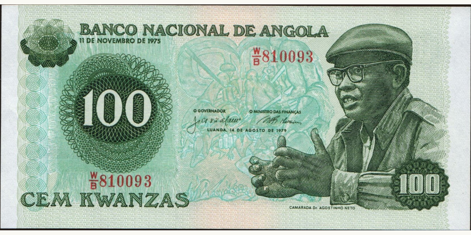 100 kwanzas Angola 1979 — Front side