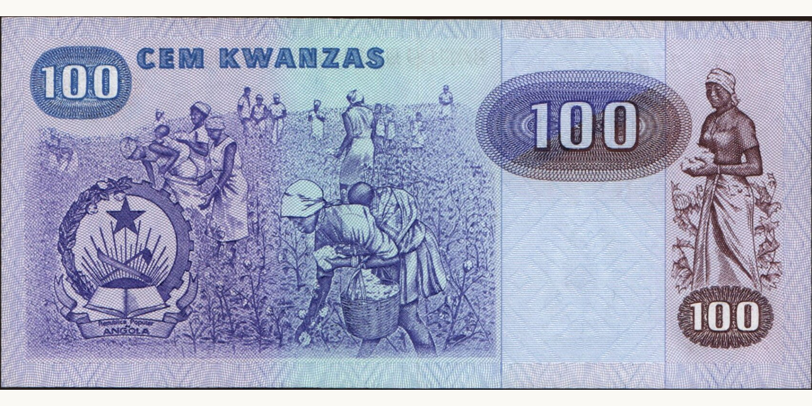 100 kwanzas Ангола 1984 — Оборотная сторона