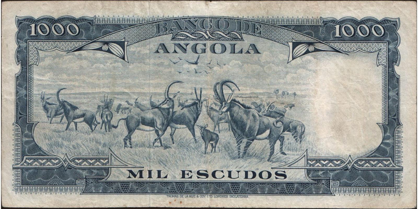 1000 escudos Angola 1962 — Back side