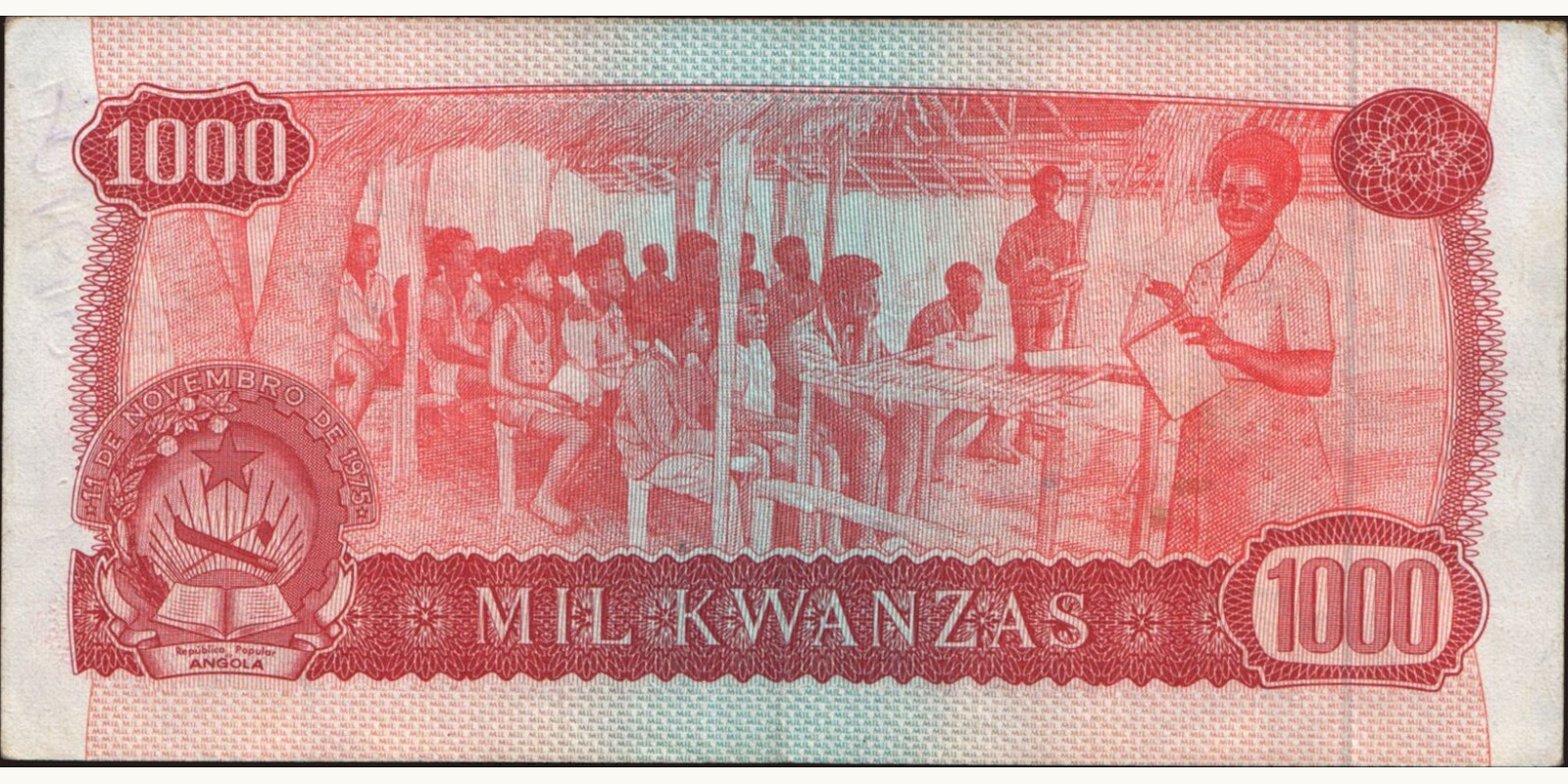 1000 kwanzas Angola 1976 — Back side