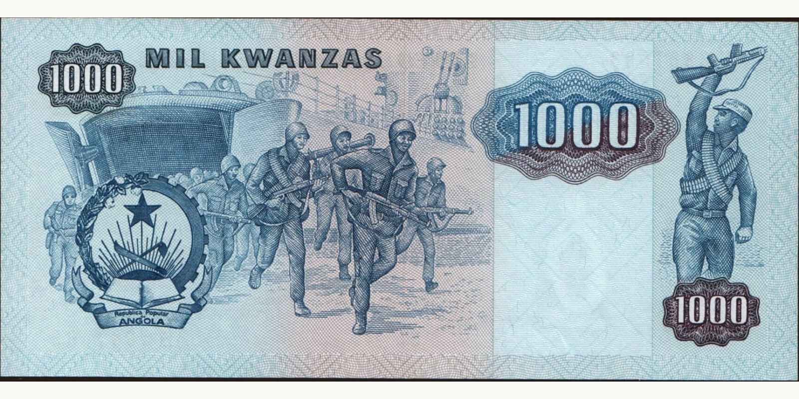1000 kwanzas Angola 1987 — Back side