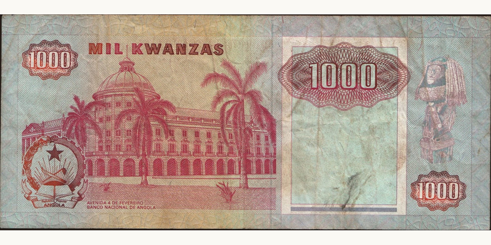 1000 kwanzas Ангола 1991 — Оборотная сторона