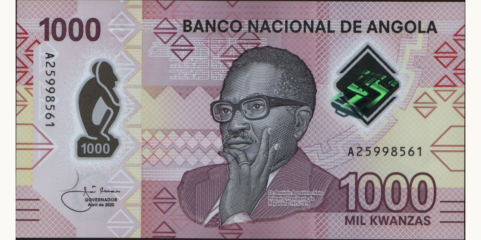 1000 kwanzas Ангола 2020 — Лицевая сторона