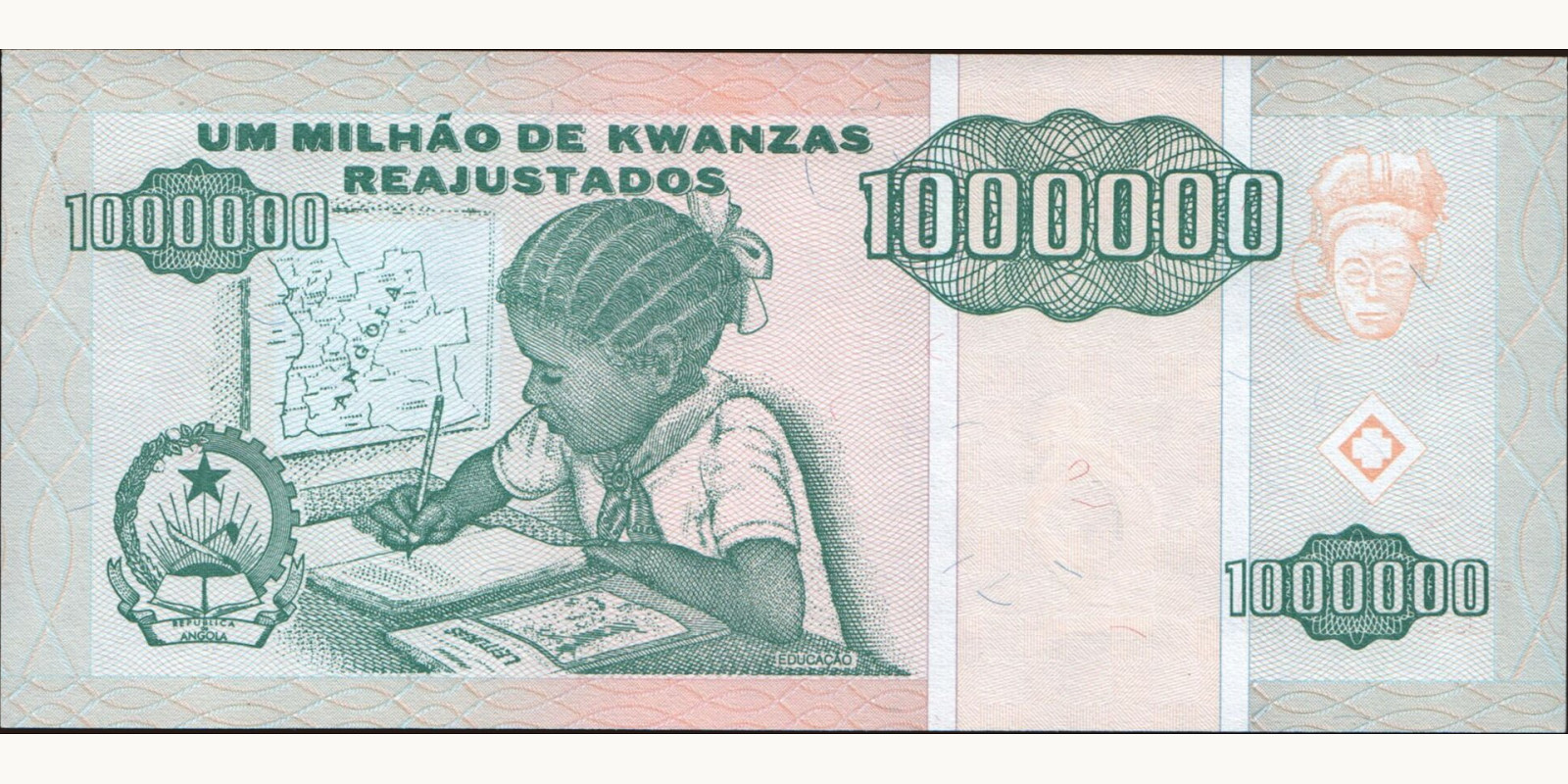 1000000 kwanzas Angola 1995 — Back side