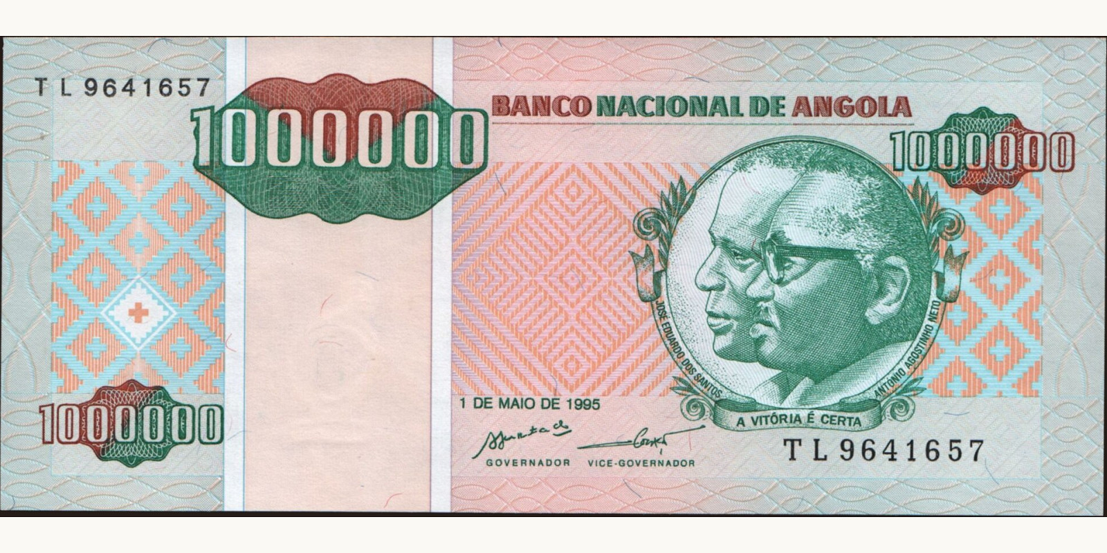 1000000 kwanzas Angola 1995 — Front side