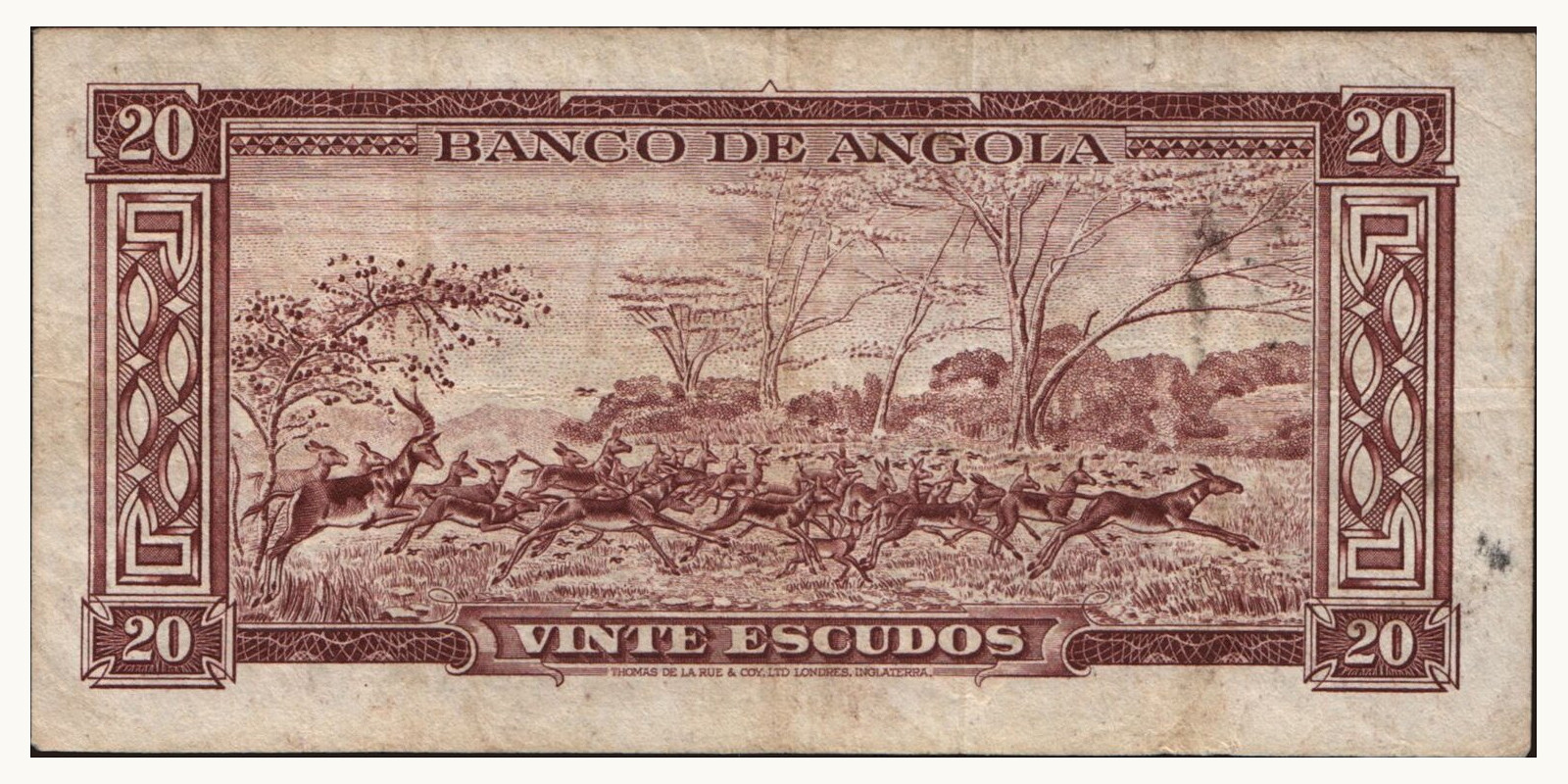 20 escudos Ангола 1956 — Оборотная сторона