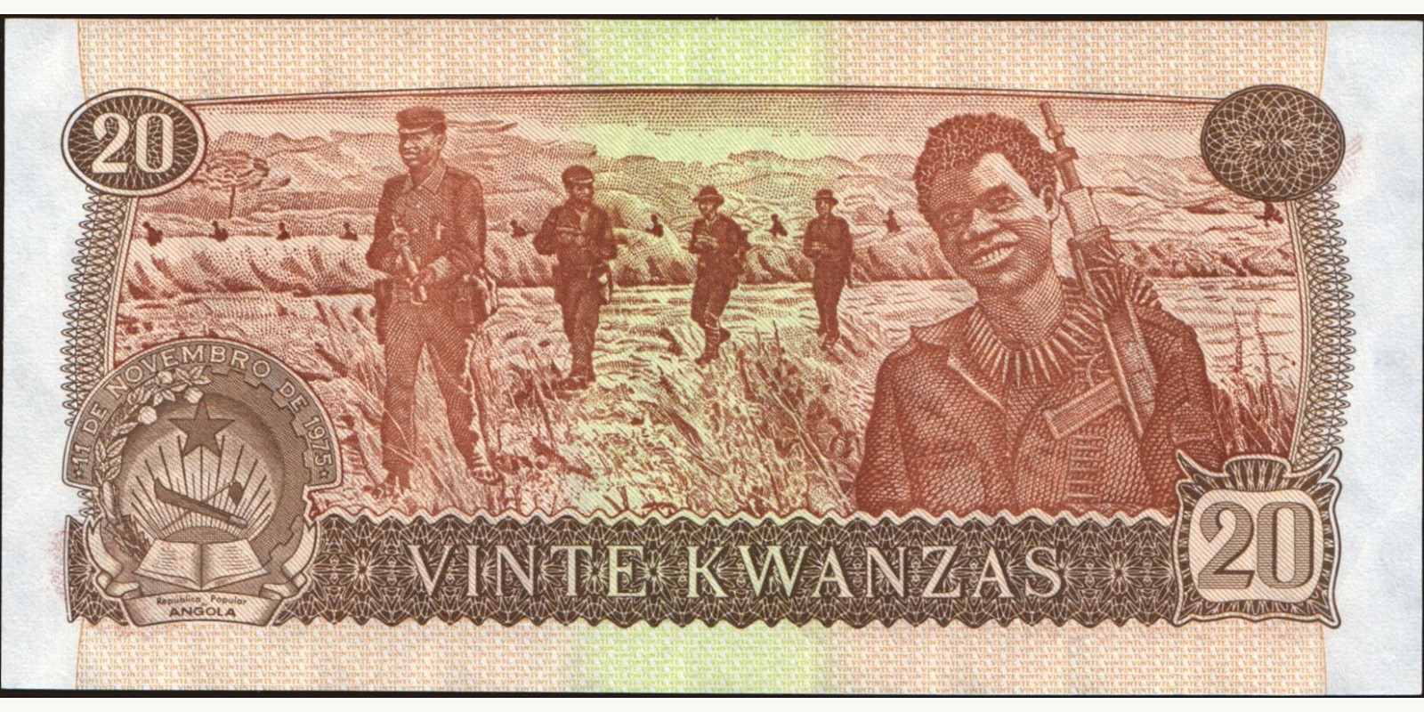20 kwanzas Ангола 1976 — Оборотная сторона