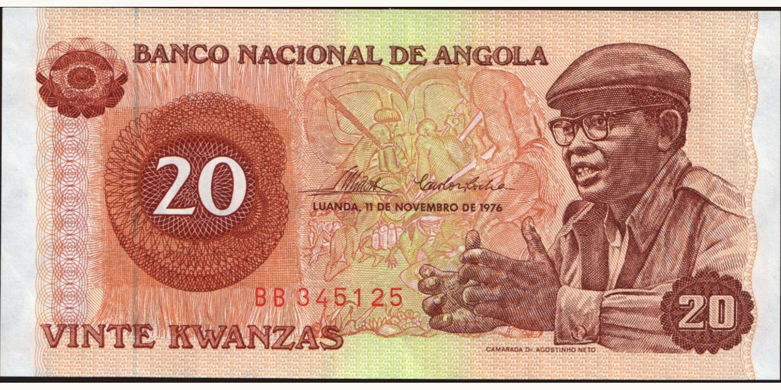 20 kwanzas Ангола 1976 — Лицевая сторона