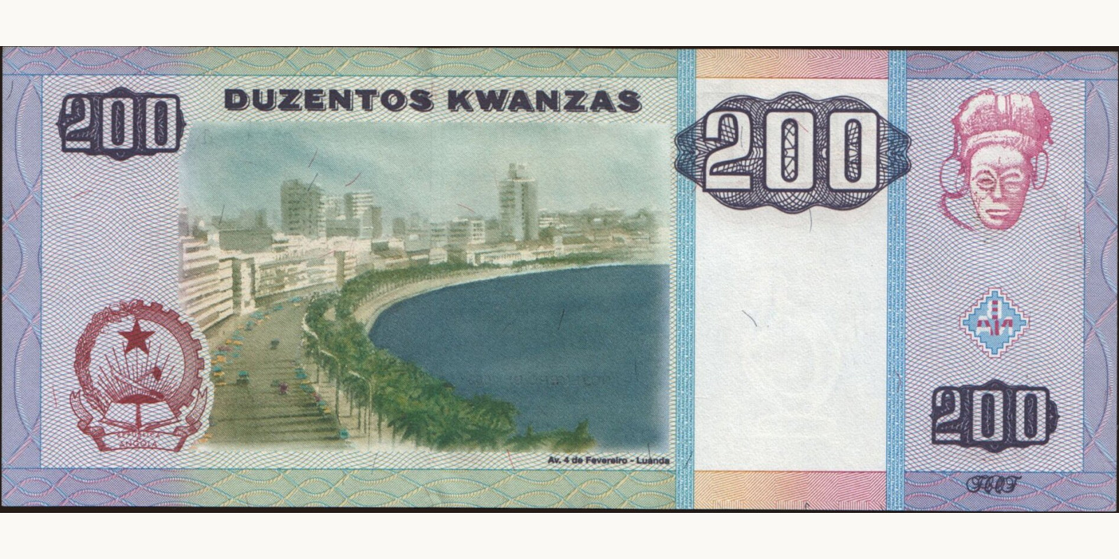 200 kwanzas Ангола 2003 — Оборотная сторона