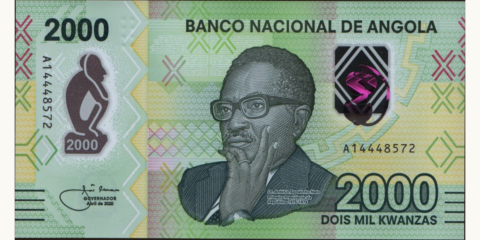 2020 kwanzas Angola 2000 — Front side