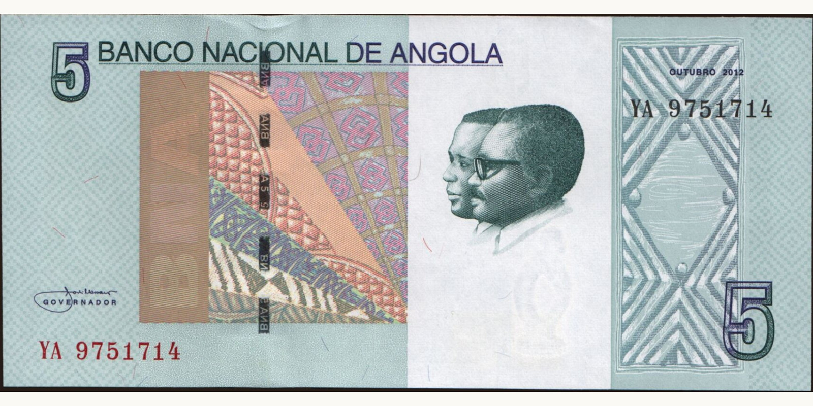 5 kwanzas Ангола 2012 — Лицевая сторона