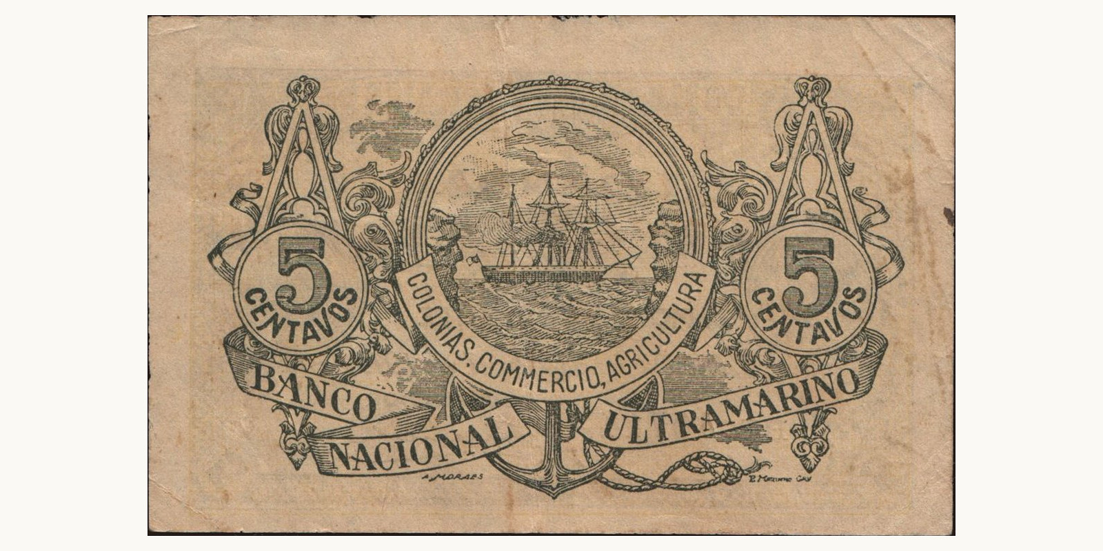 50 centavos Angola 1918 — Back side